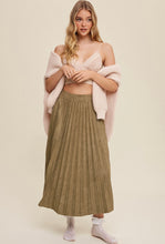 Load image into Gallery viewer, Olive Suede Pleated Skirt
