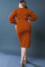 Load image into Gallery viewer, PLUS Orange Knit Dress
